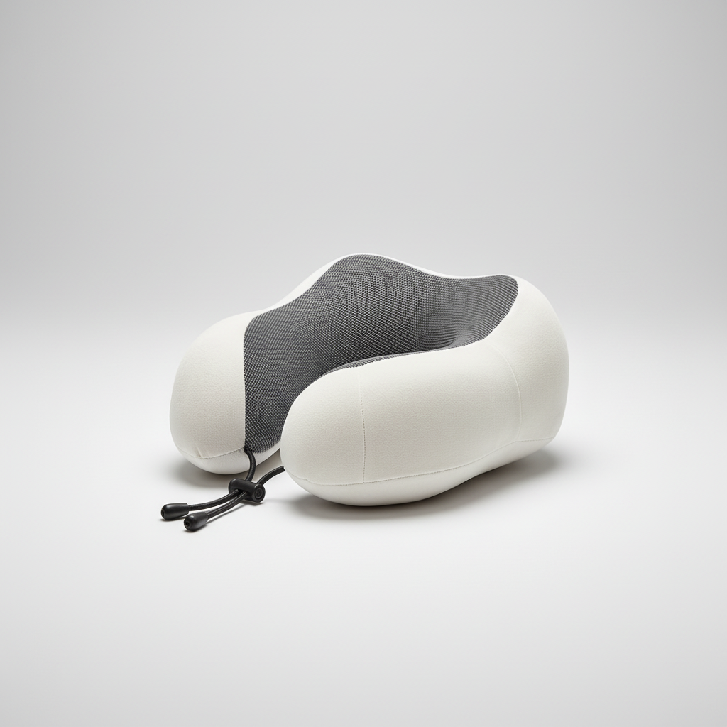 Ergonomic U-shaped travel pillow with memory foam and cotton cover