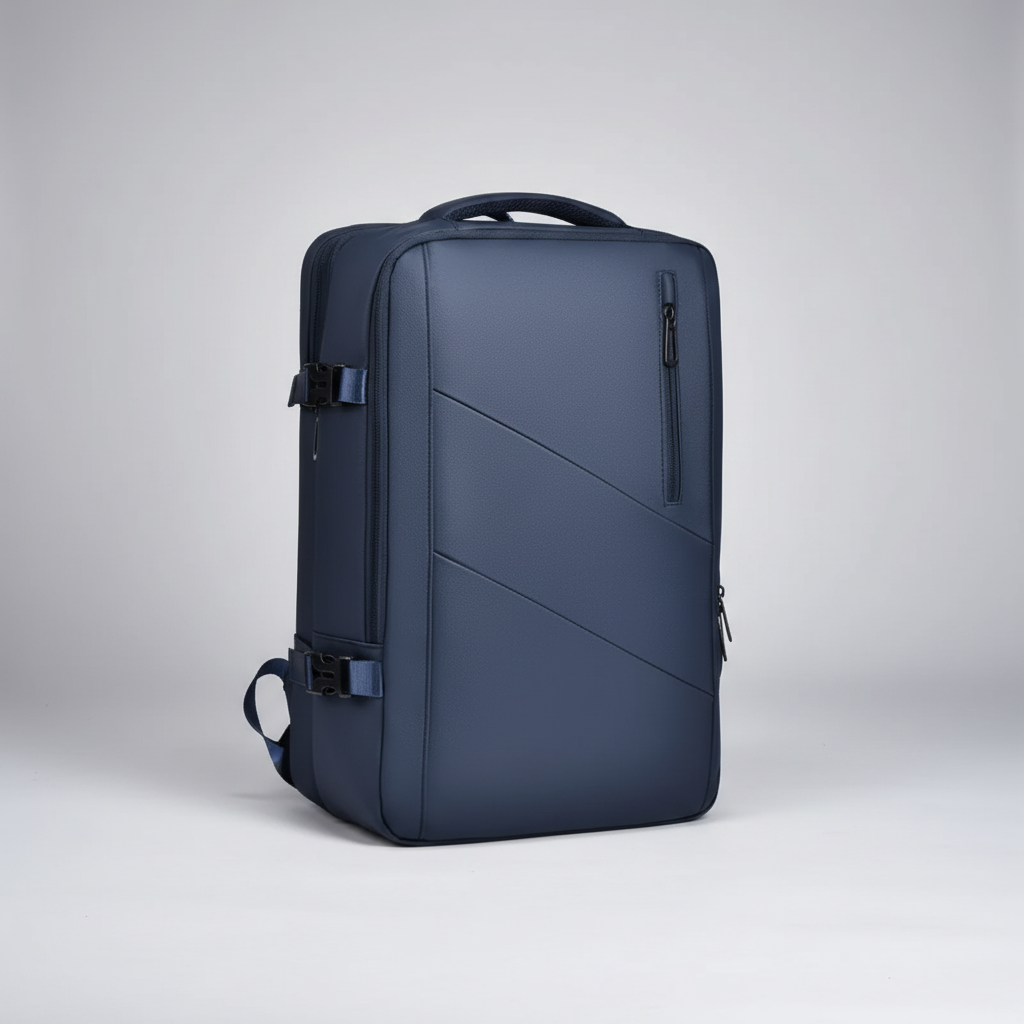 Expandable laptop backpack with USB charging port and organiser pockets