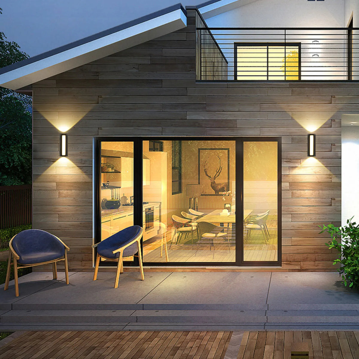Weatherproof outdoor wall-mounted LED light with IP66 rating