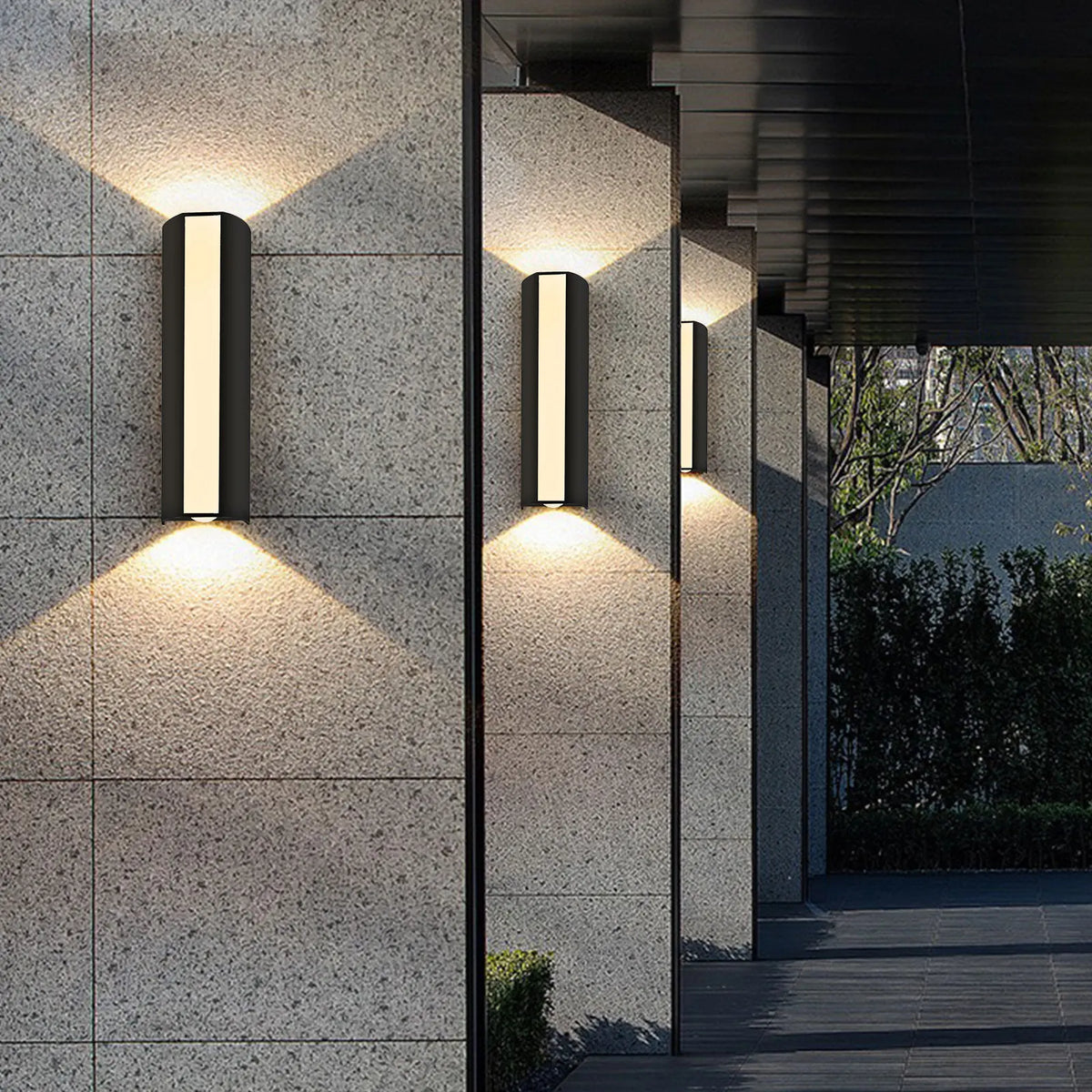 Weatherproof outdoor wall-mounted LED light with IP66 rating