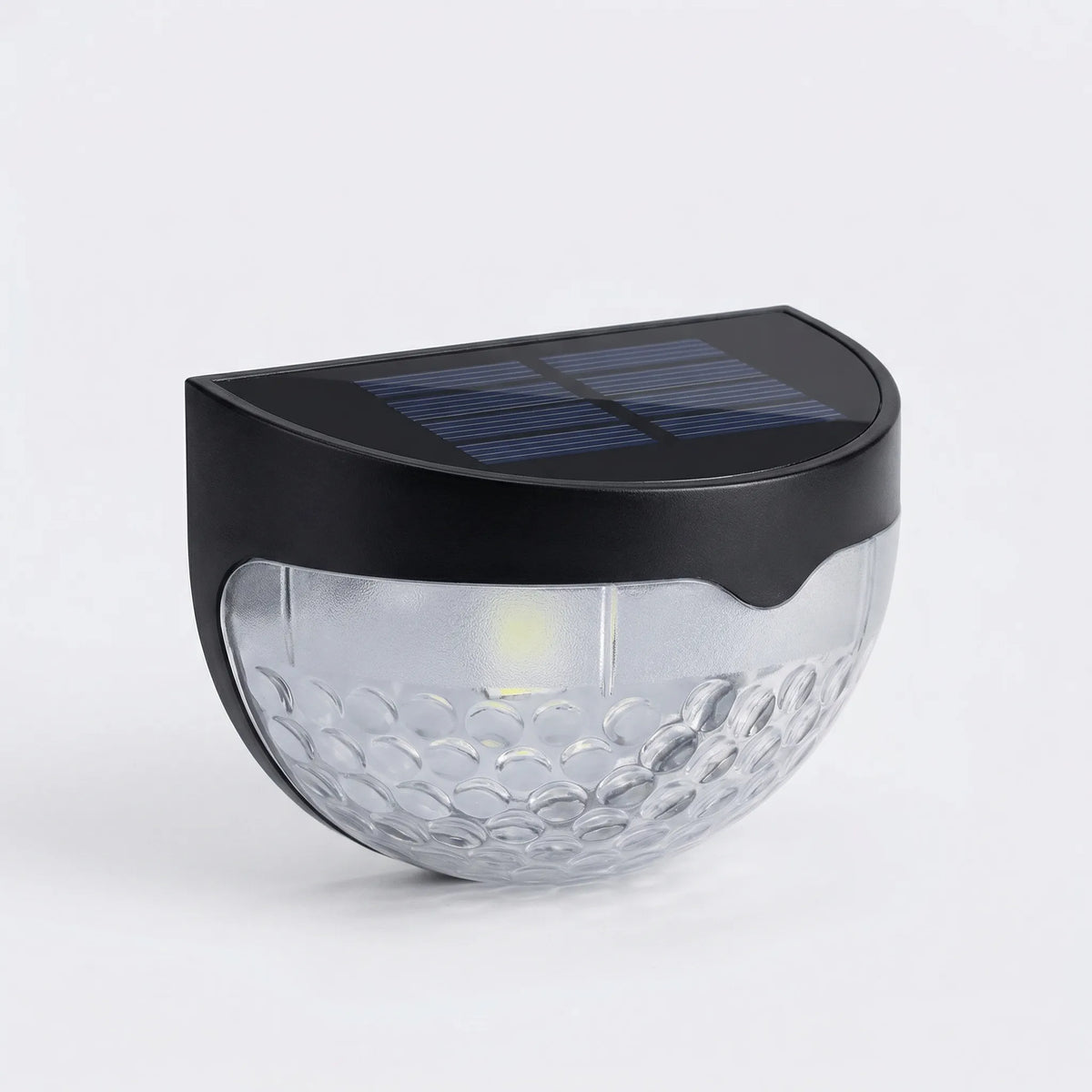 Solar-powered LED fence lights with corrugated dome waterproof design
