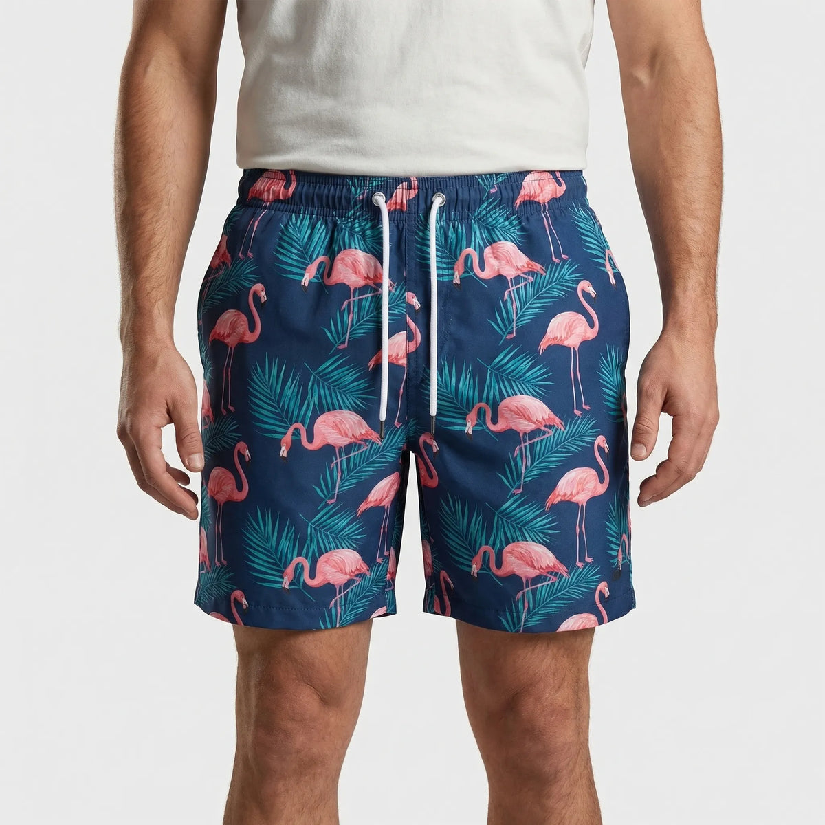 Men's tropical print 2-piece short sleeve set with matching shirt and shorts