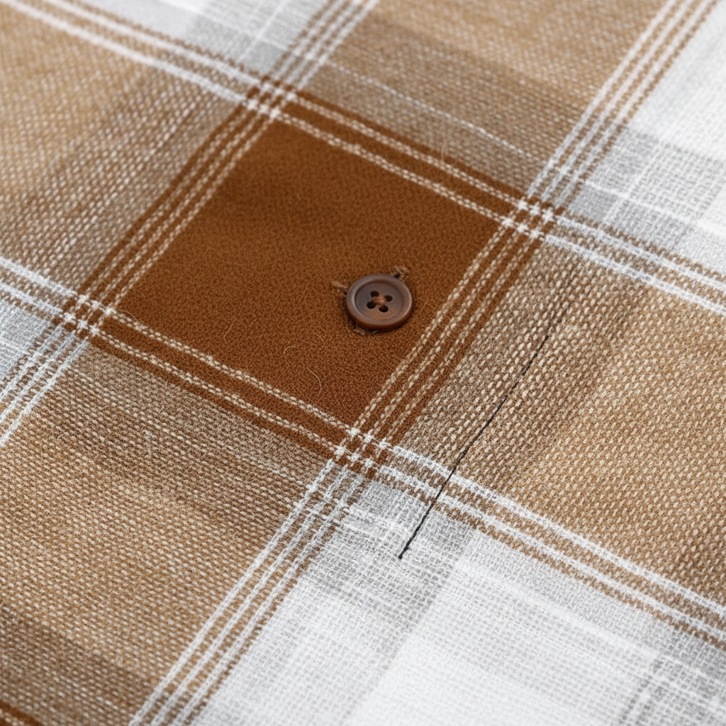 Men's checked hooded shirt with fleece lining and oversized fit