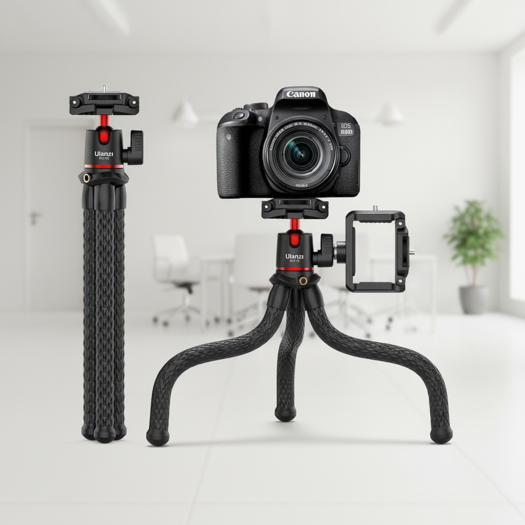 Portable flexible octopus tripod with bendable legs for phones and cameras