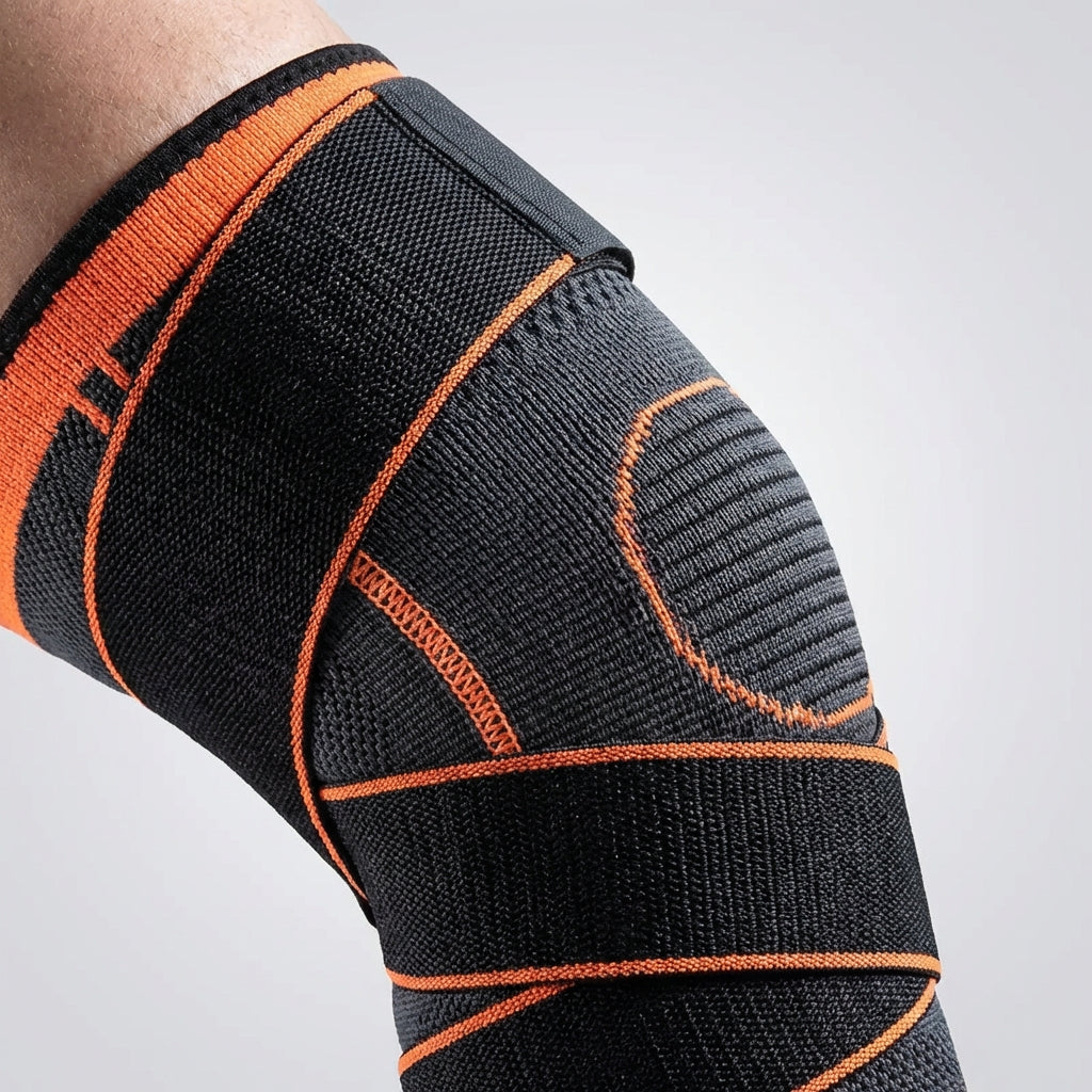 Compression knee sleeve for sport, running, and weightlifting