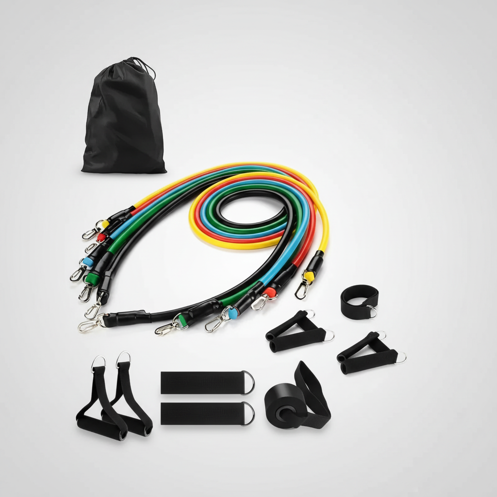 Resistance bands set with handles, ankle straps and door anchor