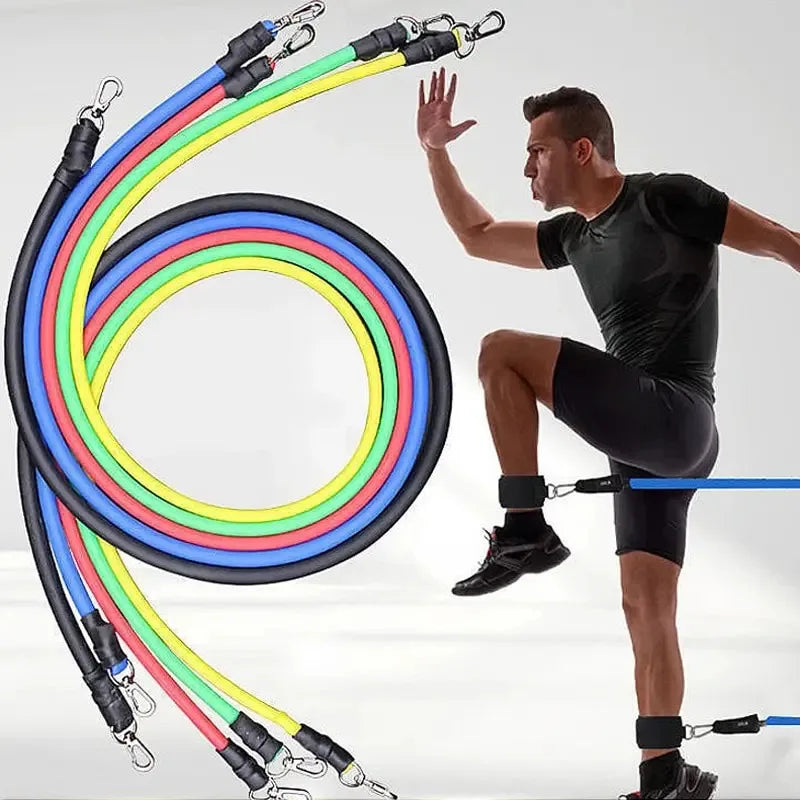 Resistance bands set with handles, ankle straps and door anchor