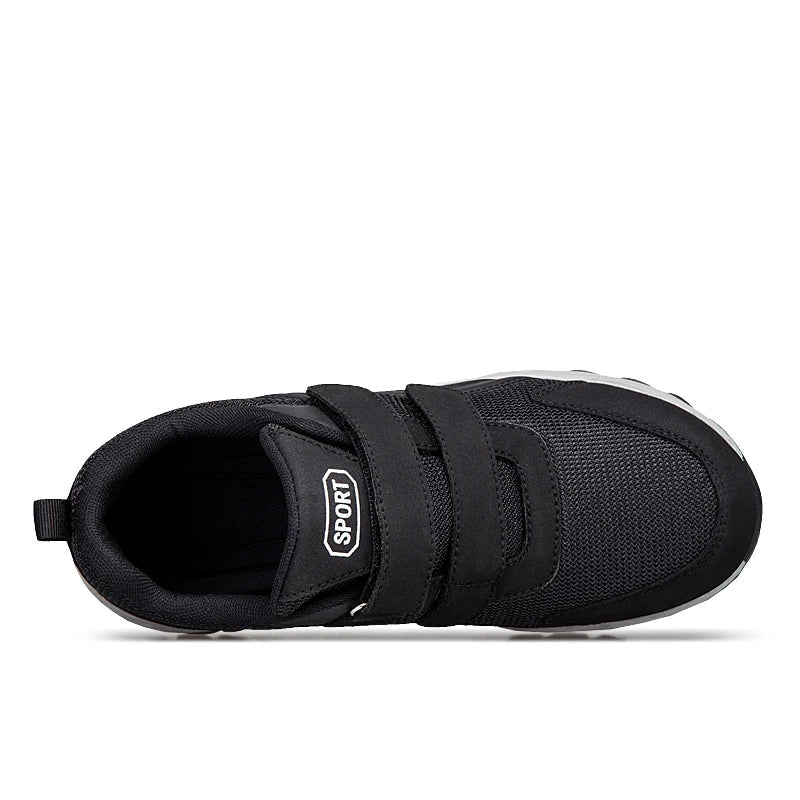Wide fit orthopaedic walking shoe with velcro straps and padded sole
