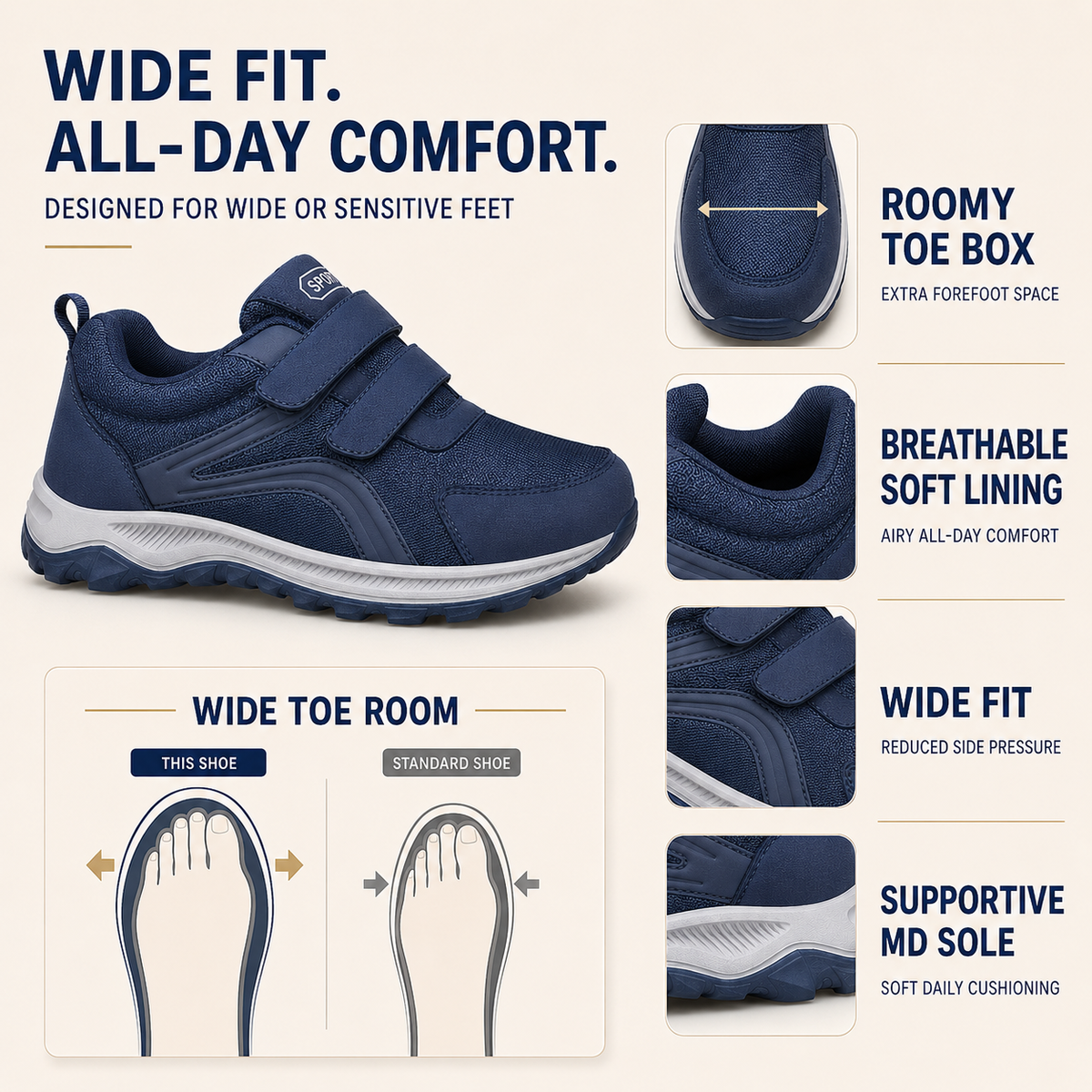 Thrives Outdoor | Flexovan Wide Fit Orthopaedic Walking Shoe