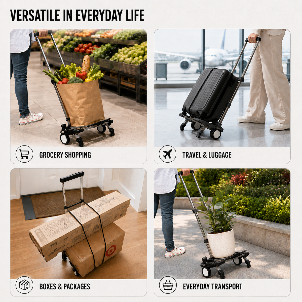 Thrives Outdoor | Foldaroo Foldable Wheeled Luggage Trolley