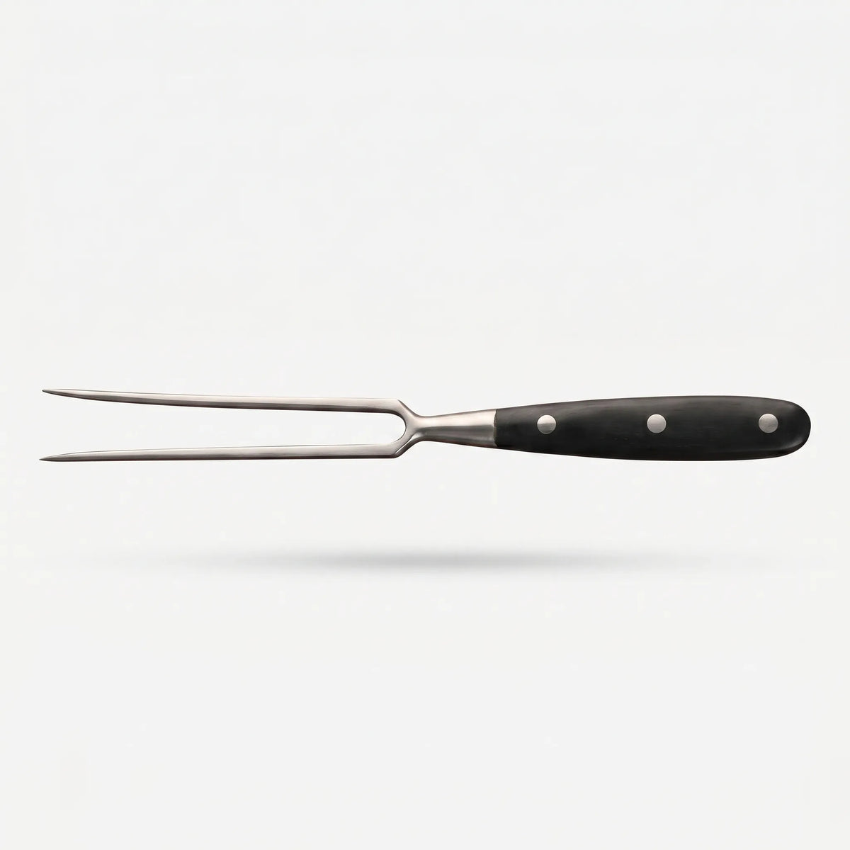 Two-prong stainless steel meat fork with long handle for grilling