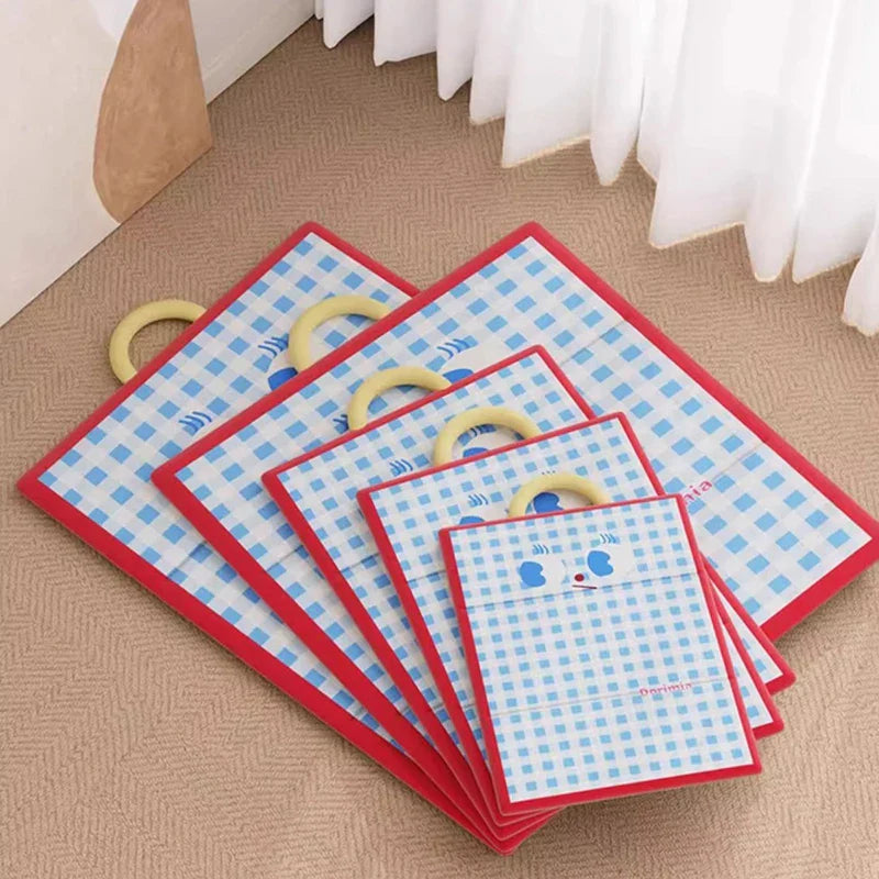 Plaid cooling mat for dogs and cats with cool-to-touch surface
