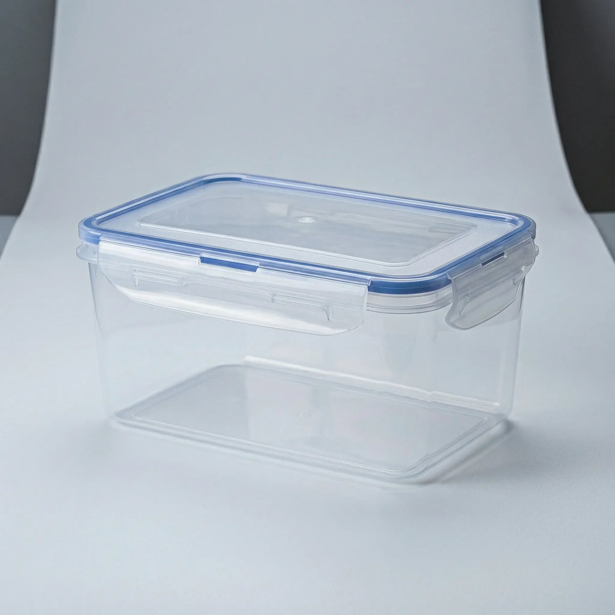 Rectangular airtight storage containers with snap-lock lids