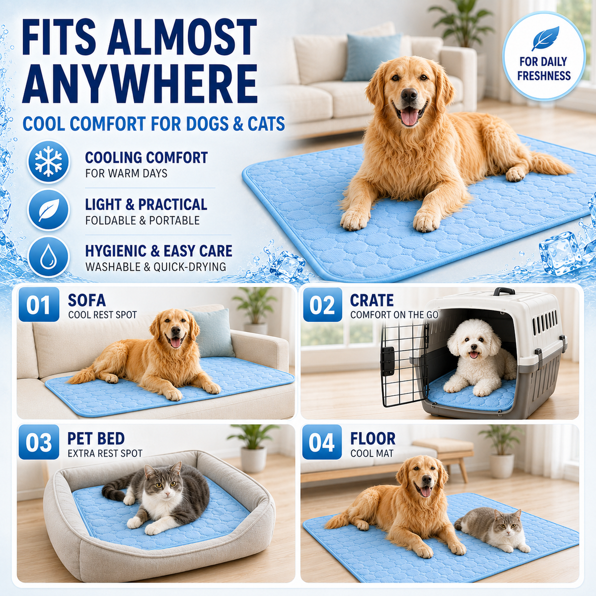 Thrives Outdoor | Frostbed Washable Pet Cooling Mat