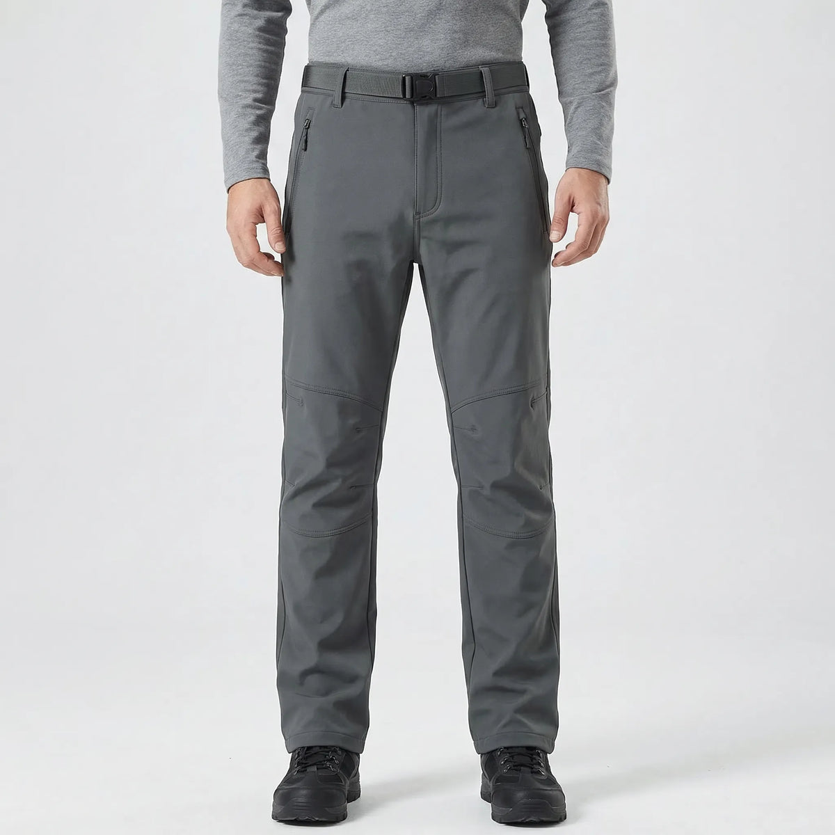 Tactical cargo trousers with fleece lining and water-repellent finish