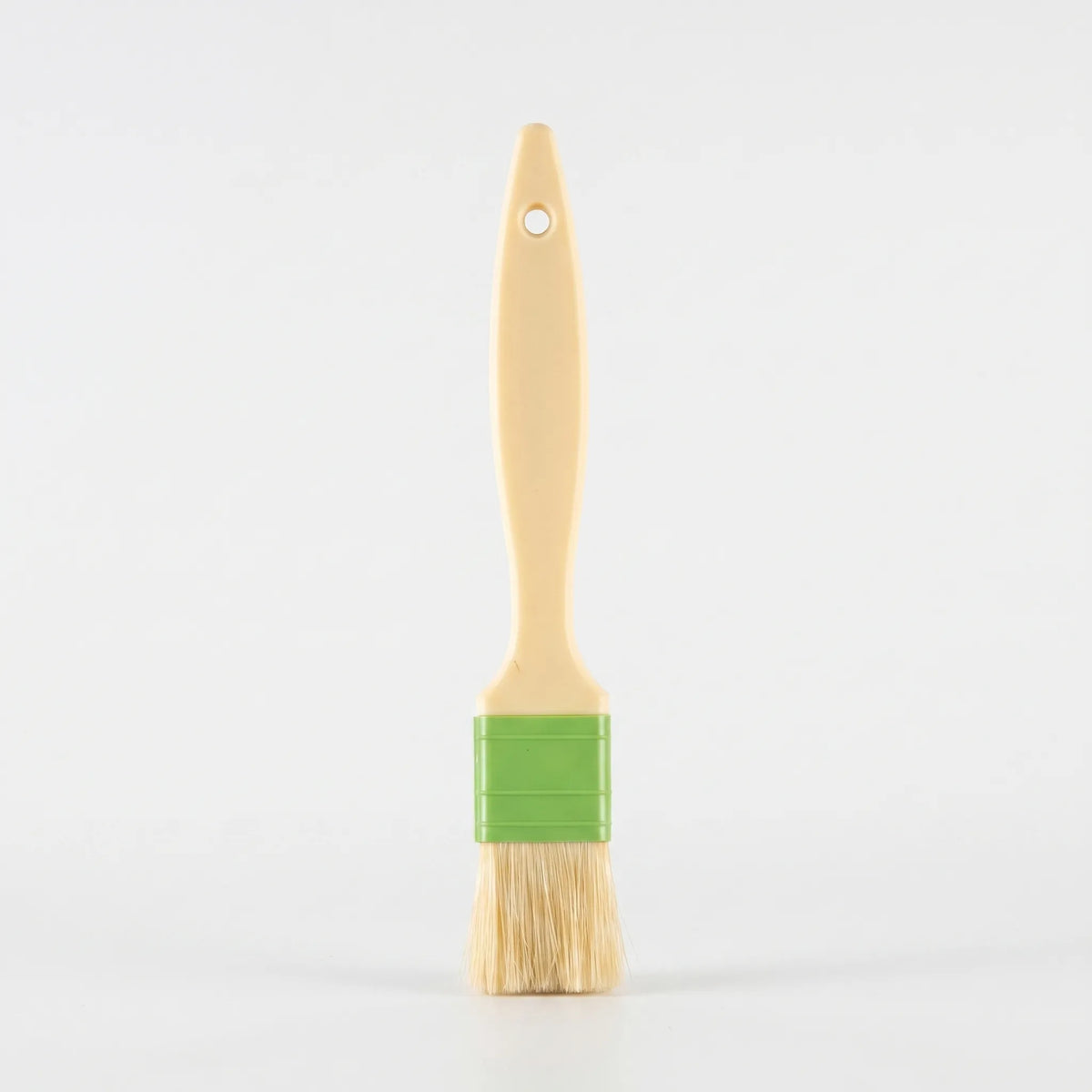 Pastry brush with dense bristles, hanging loop and lightweight handle