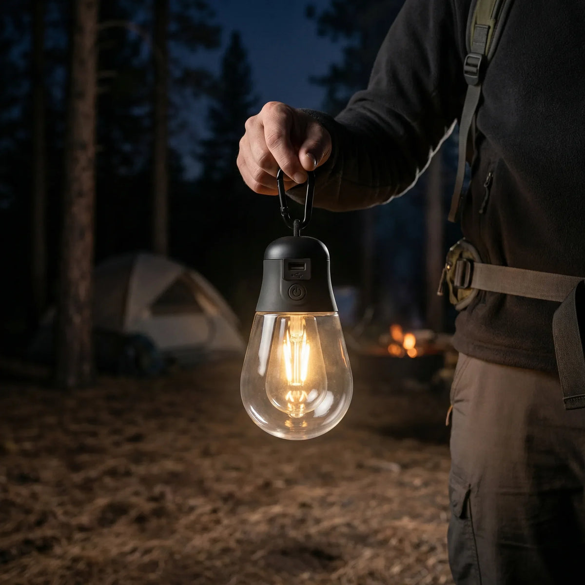 Rechargeable camping lantern with waterproof design and 3 brightness modes