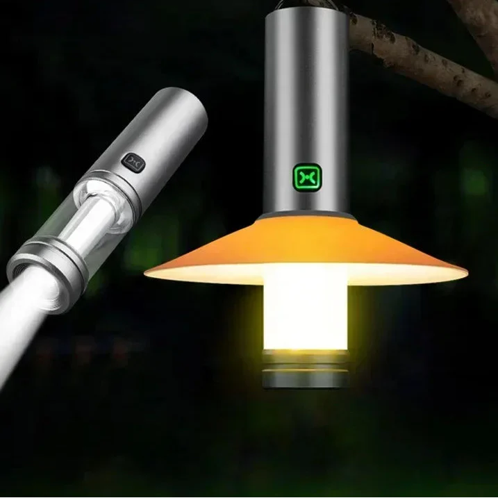 Rechargeable LED camping lantern with waterproof design and hanging loop