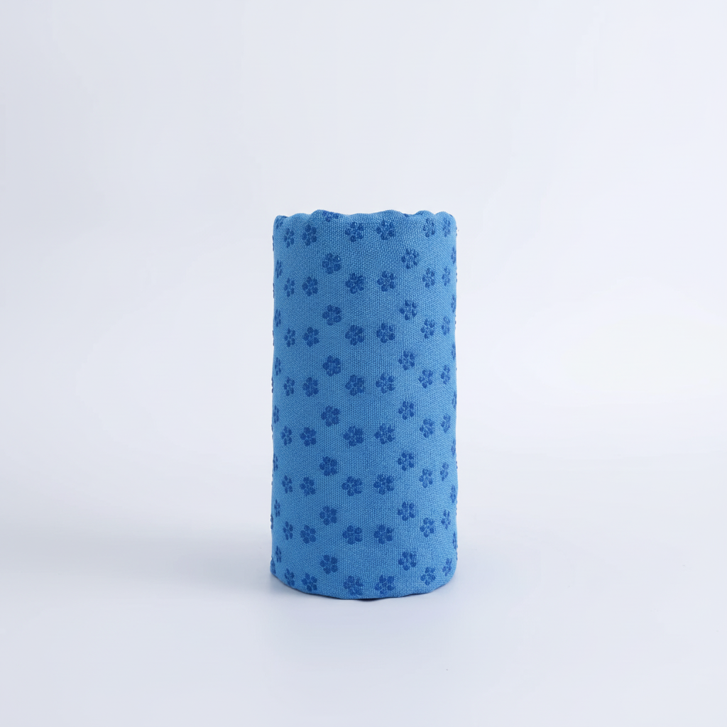 Non-slip yoga towel with patterned grip points and high absorbency