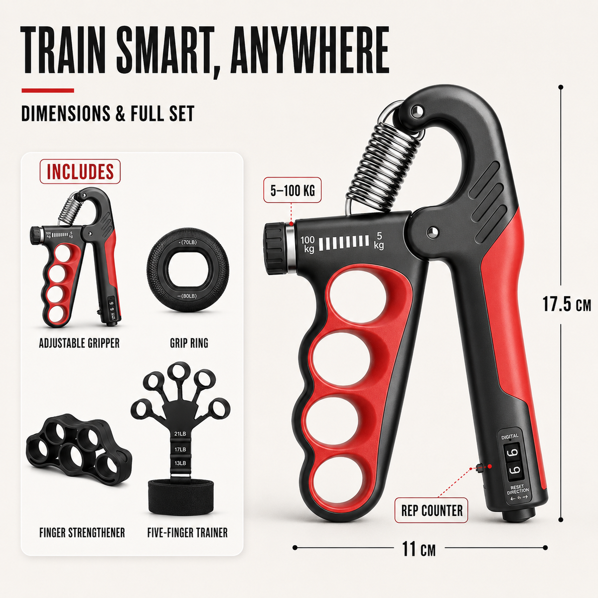 Thrives Outdoor | Grippora Adjustable Metal Hand Gripper