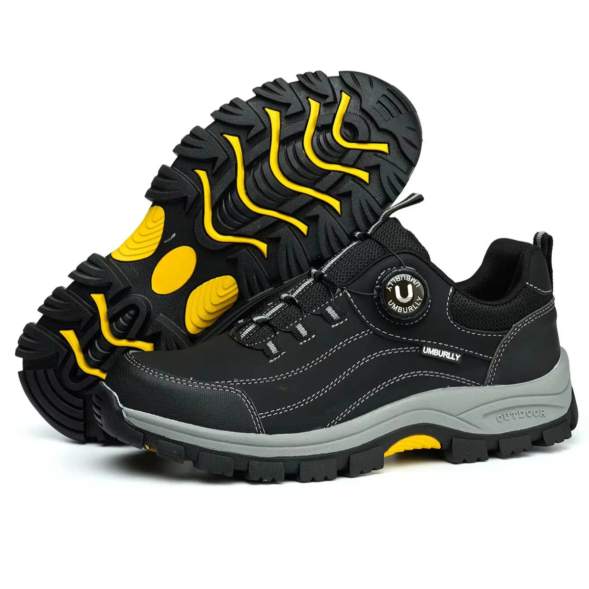 Low-cut safety work shoe with reinforced toe protection and breathable upper