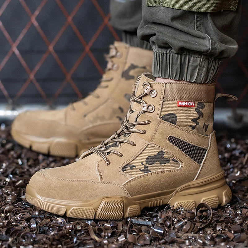 Mid-height tactical safety sneaker with impact and puncture protection