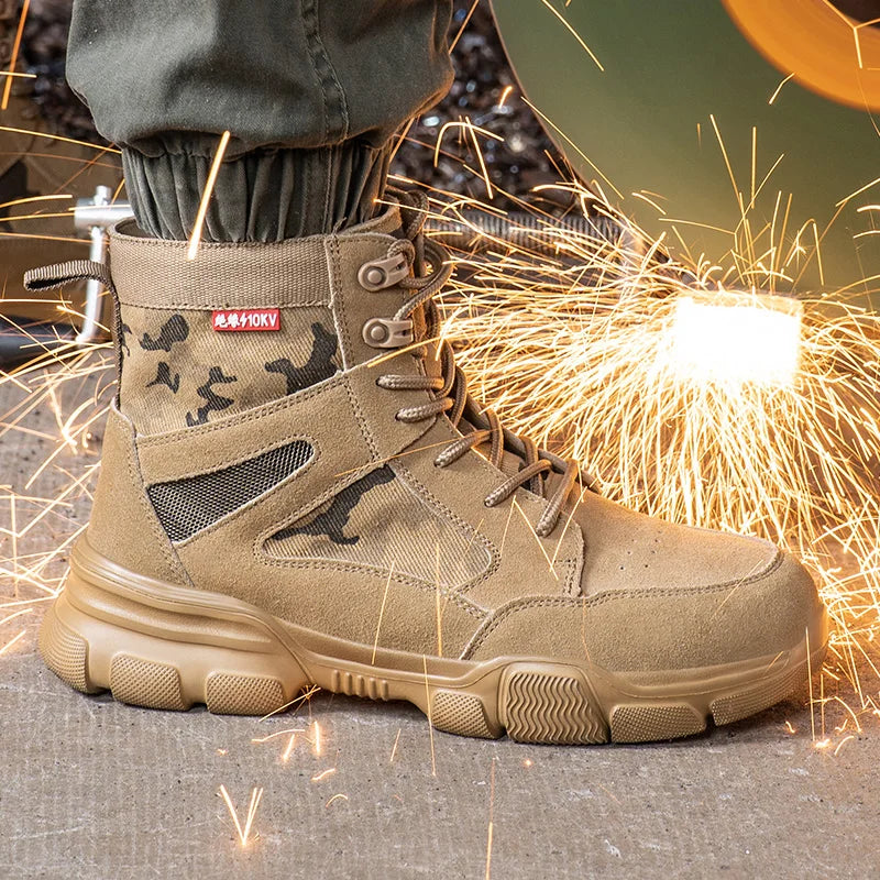 Mid-height tactical safety sneaker with impact and puncture protection