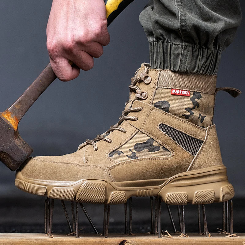Mid-height tactical safety sneaker with impact and puncture protection