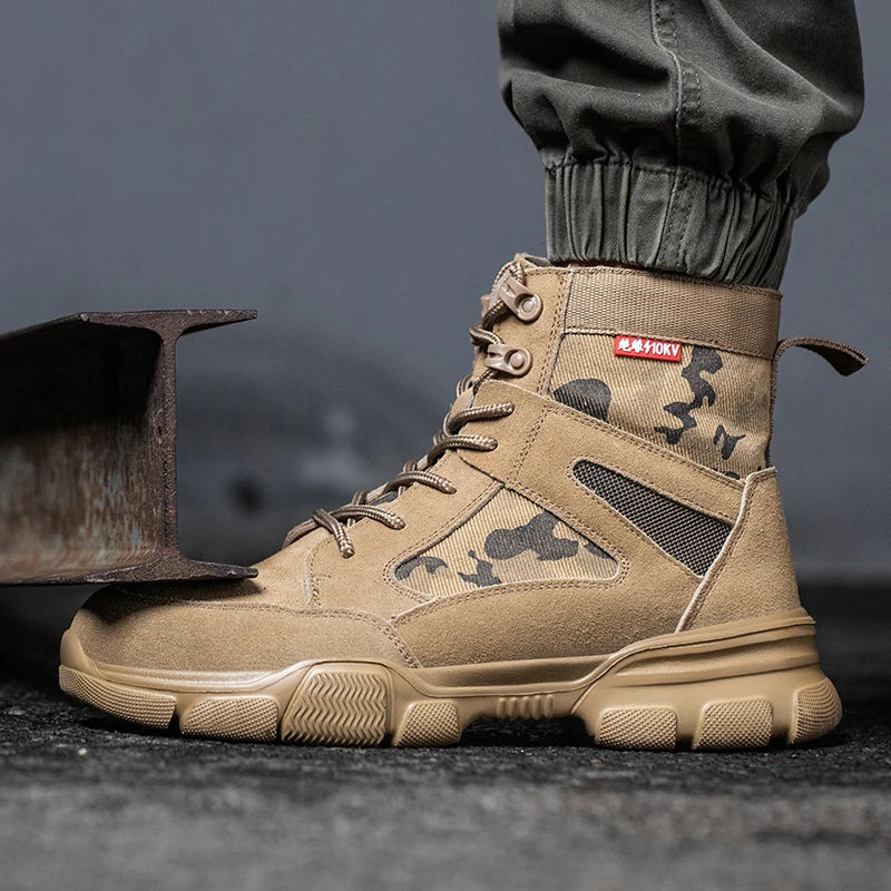 Mid-height tactical safety sneaker with impact and puncture protection