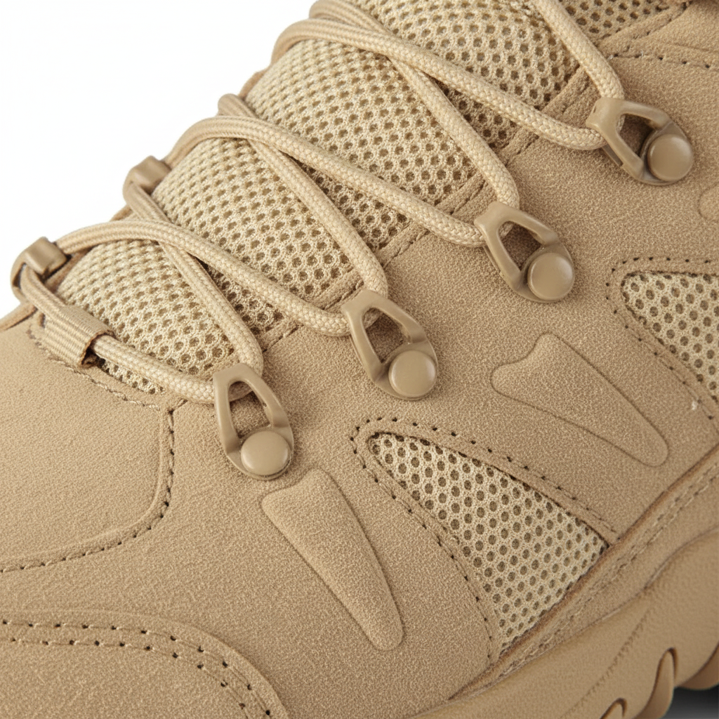 Men's high ankle tactical hiking boots with durable leather and aggressive tread