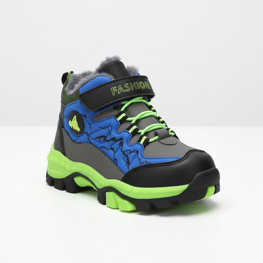 Kids winter boots non-slip sole warm lining high ankle protection