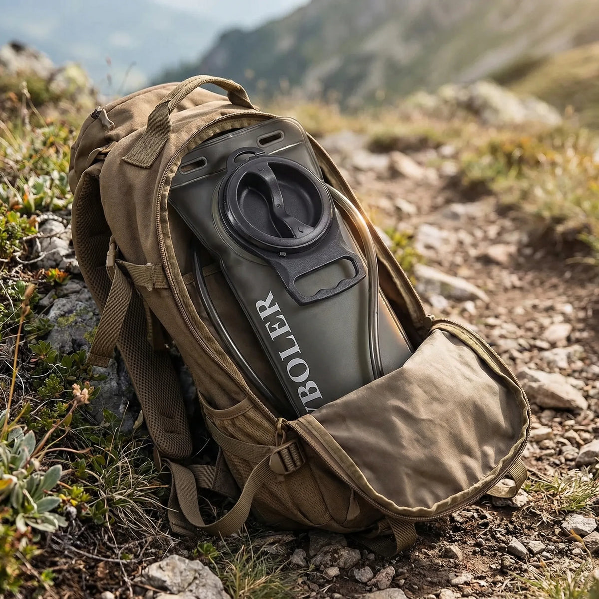 Collapsible hydration bladder hands-free drinking tube bite valve
