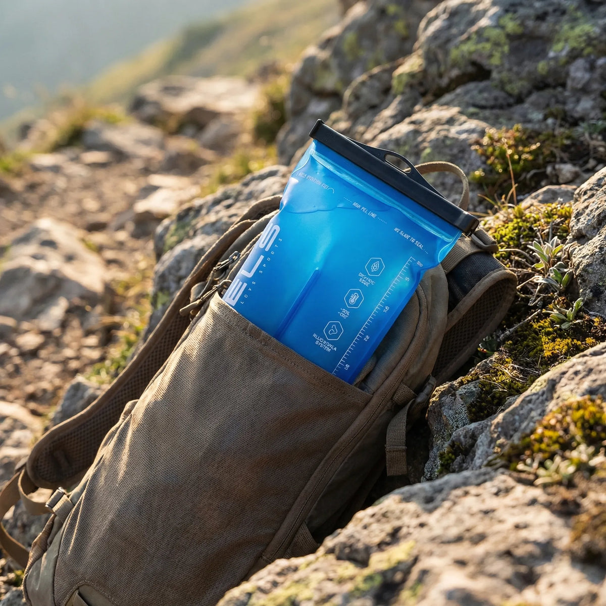 Collapsible drink container with bite valve food-grade BPA-free