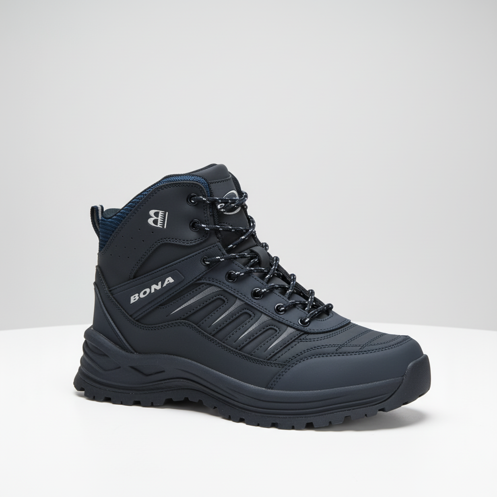 Men's insulated hiking boots with warm plush lining and durable rubber outsole