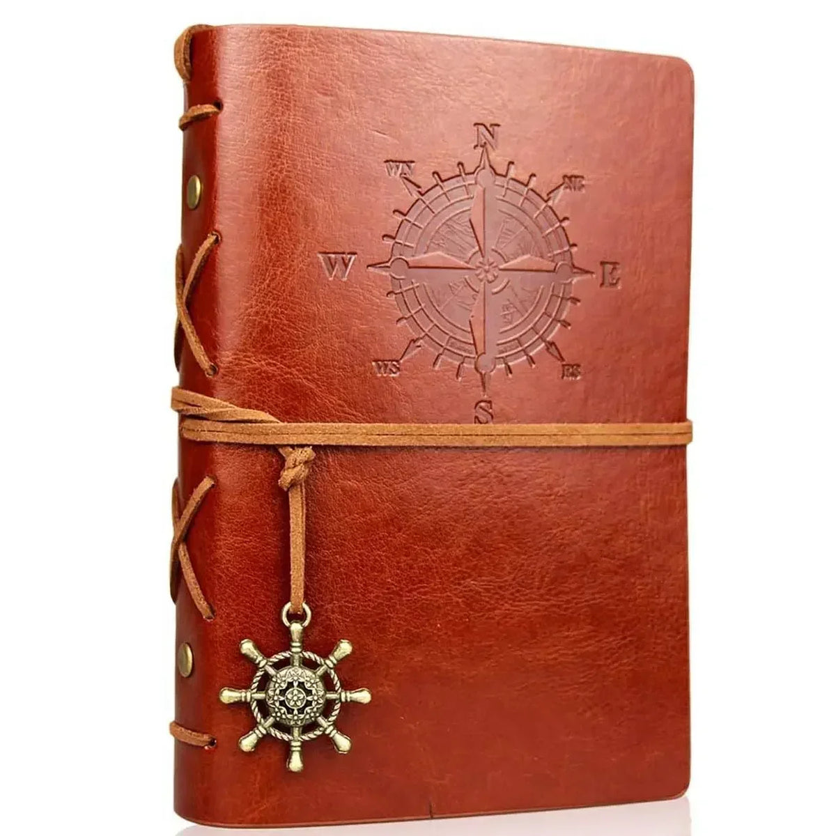 Retro travel journal with replaceable refill pages and secure closure