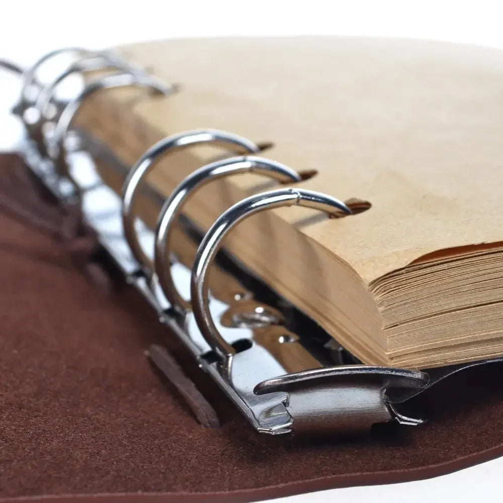 Retro travel journal with replaceable refill pages and secure closure