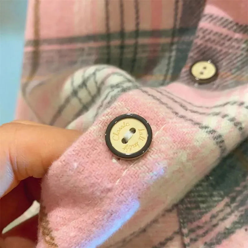 Kids checked long sleeve button shirt with soft broadcloth fabric