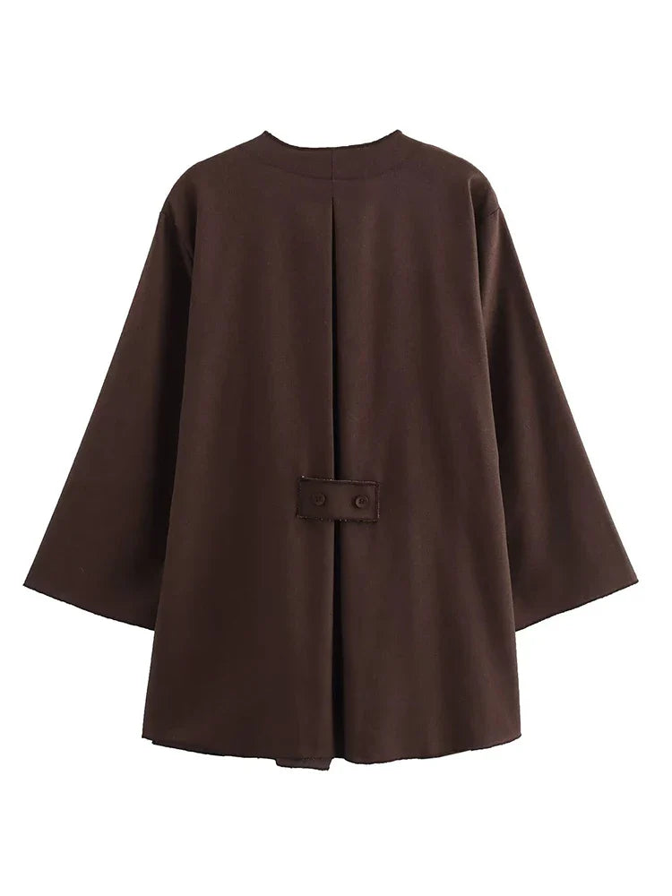 Women's kimono top and wide-leg trousers co-ord set in lightweight fabric