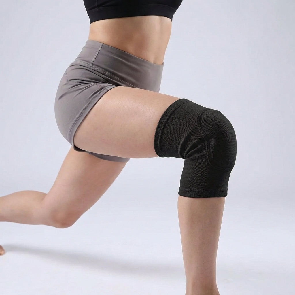 Compression knee sleeves with padding for sports and workouts