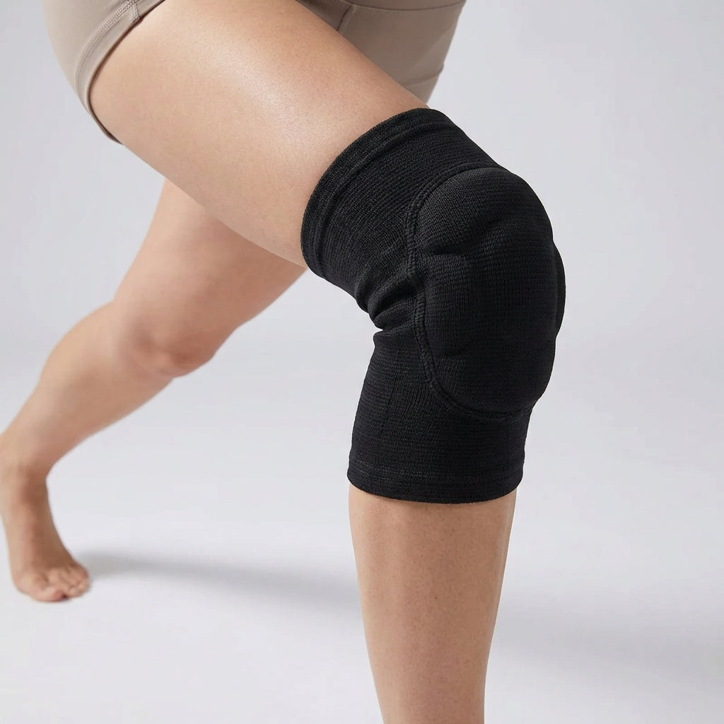 Compression knee sleeves with padding for sports and workouts