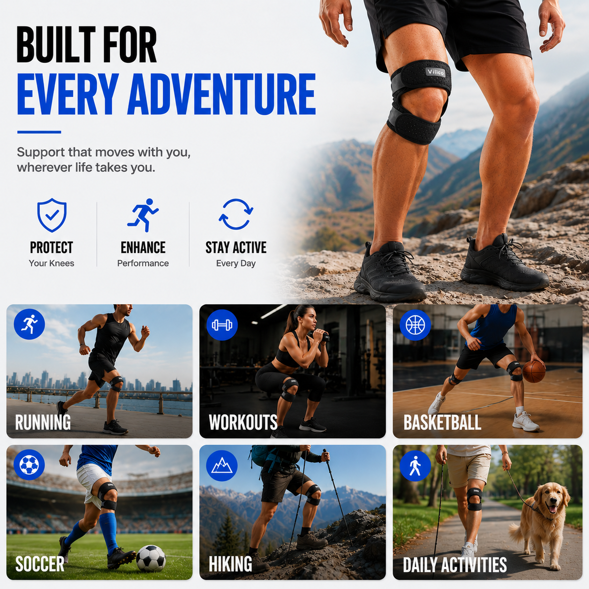 Thrives Outdoor | KnevoPro Adjustable Patellar Support Strap