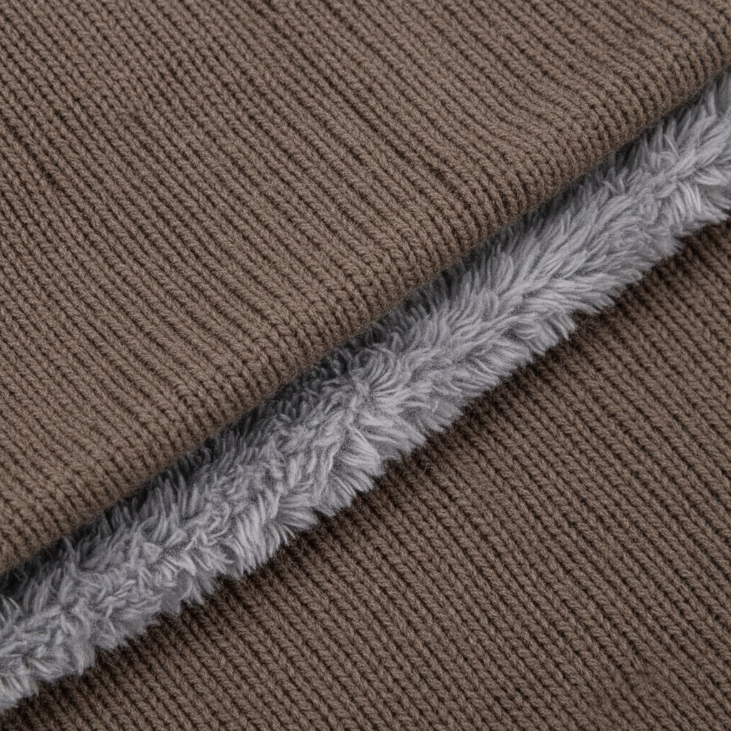 Knitted fleece lined neck warmer snood for winter outdoor wear
