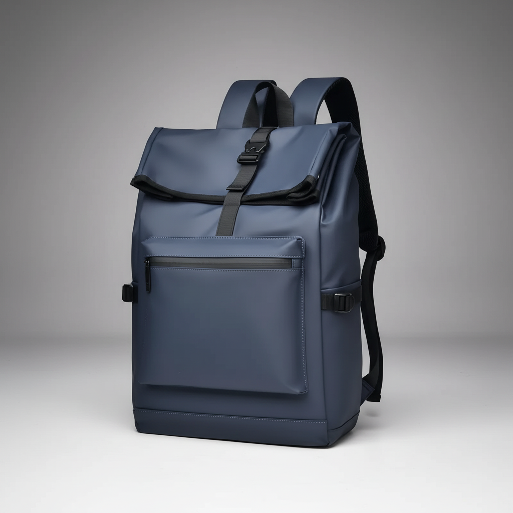Large capacity commuter backpack with multiple compartments and adjustable padded straps