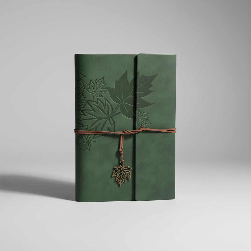 Vintage travellers notebook with refillable loose leaf pages and wraparound closure
