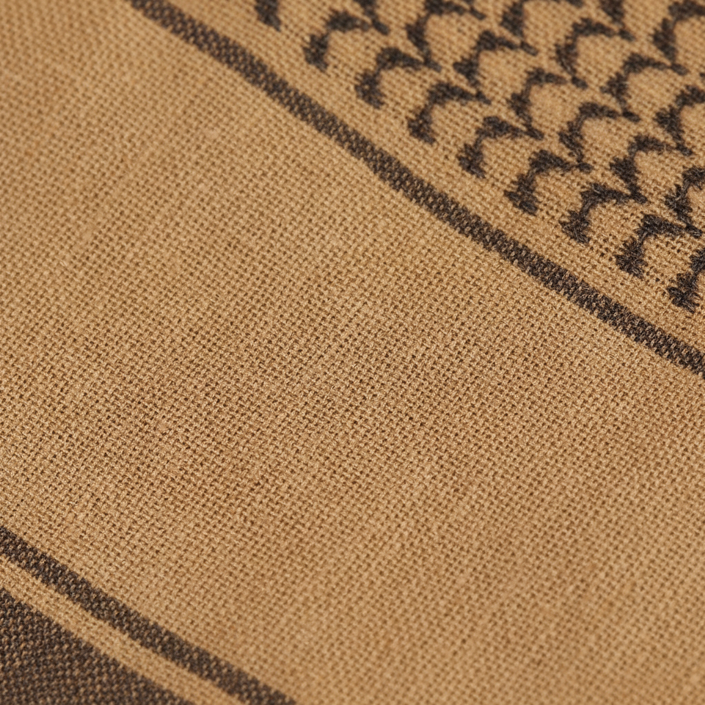 Lightweight acrylic tactical scarf with plaid weave for sun and dust protection