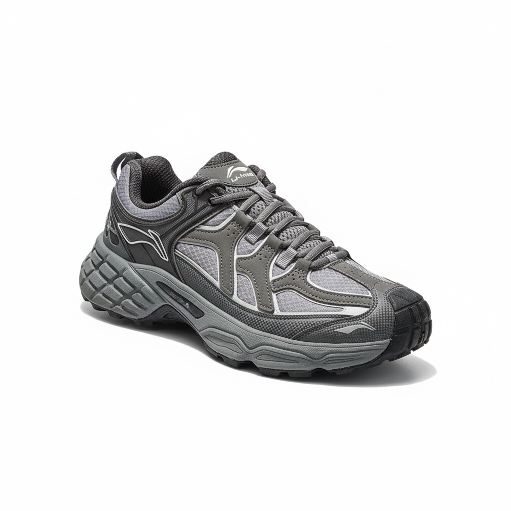 Lightweight hiking shoe with foam cushioning and breathable polyester upper