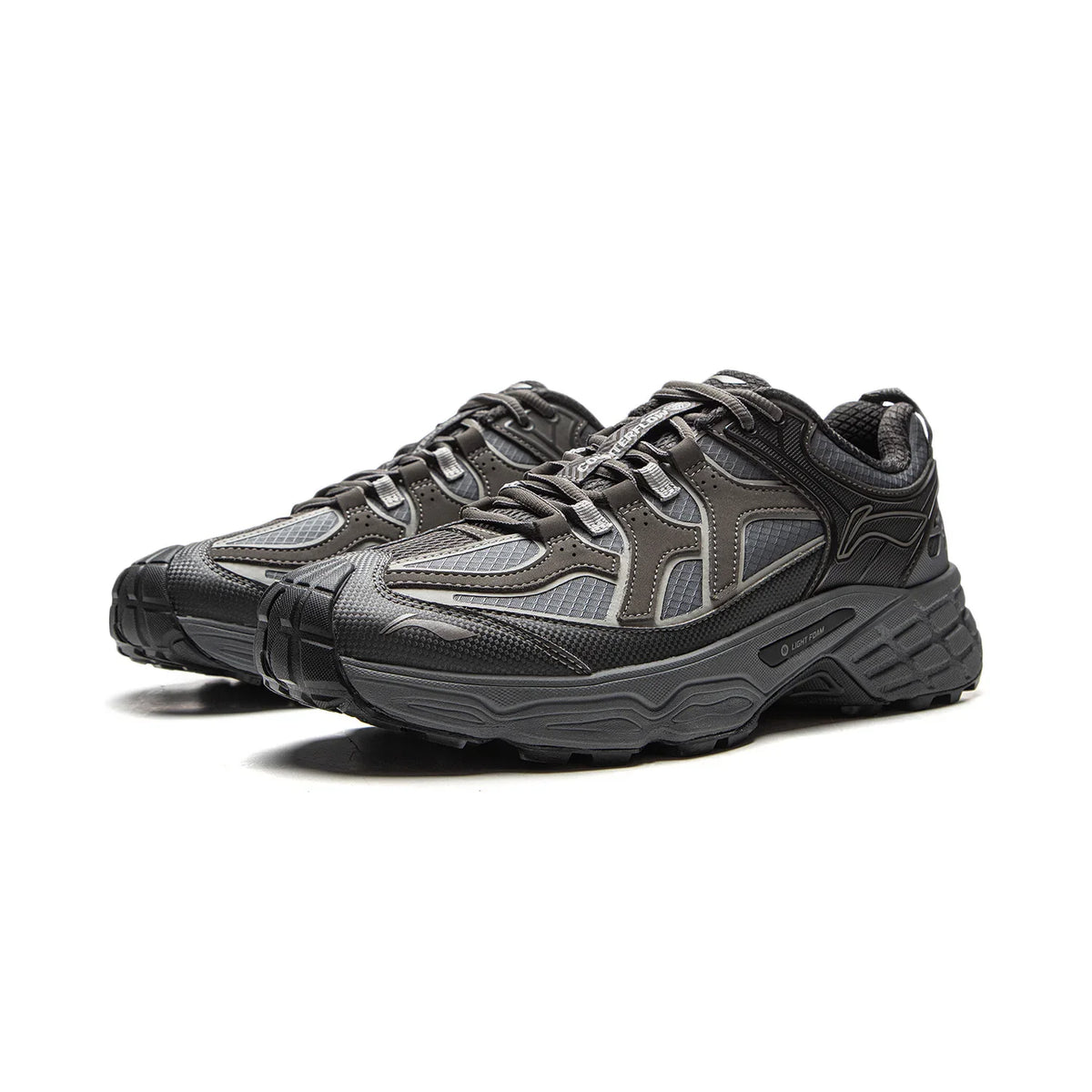 Lightweight hiking shoe with foam cushioning and breathable polyester upper