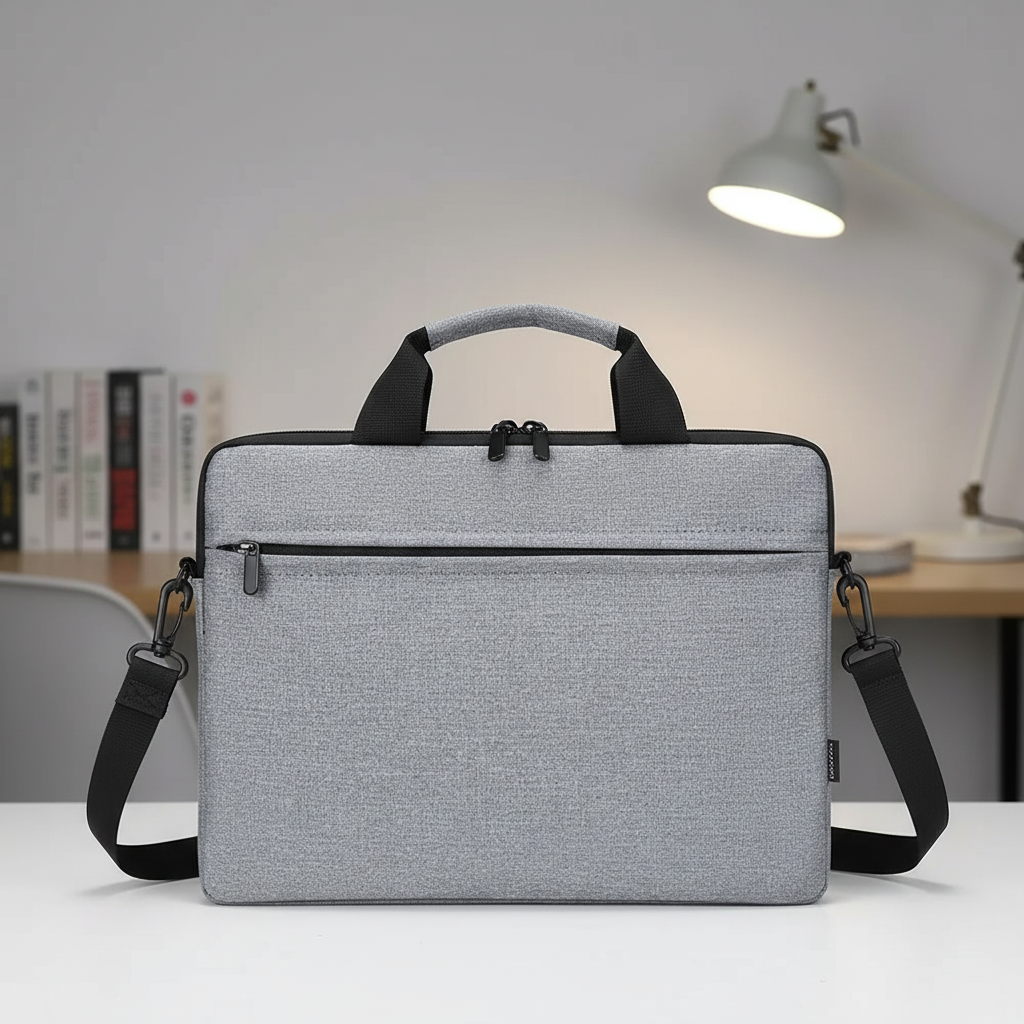 Lightweight padded laptop sleeve with carry handle and shoulder strap