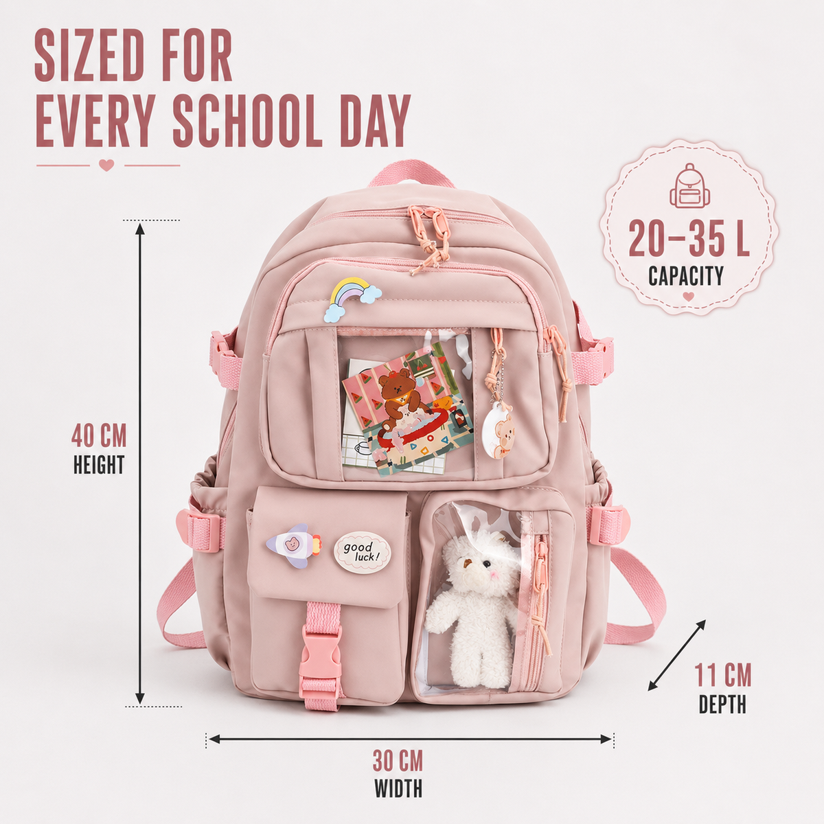 Thrives Outdoor | Lilacory Preppy-Style Student Backpack