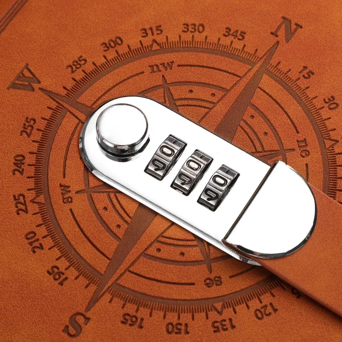 A5 locked journal with retro embossed cover and combination lock